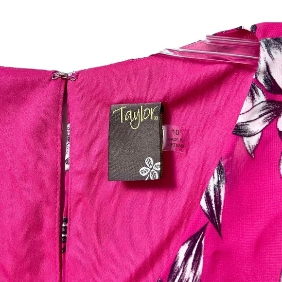 TAYLOR Long Formal Dress Sleeveless Fuchsia Black and Cream Size 10 NWT - Picture 9 of 11